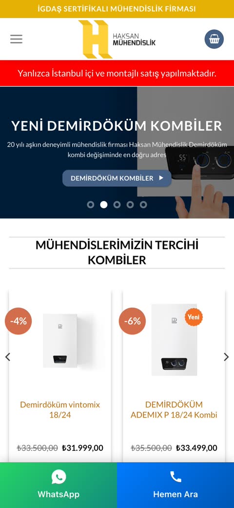 Haksan Mühendislik mobil görünüm