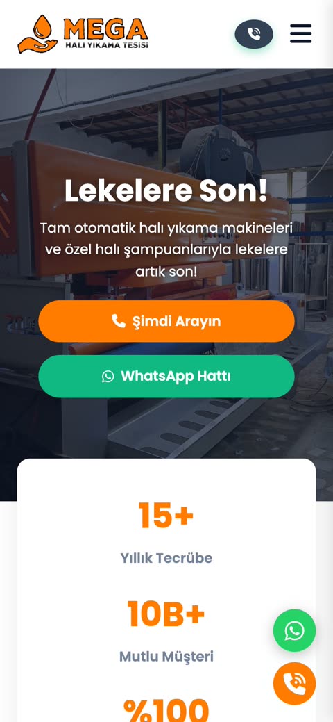 Mega Halı Yıkama mobil görünüm