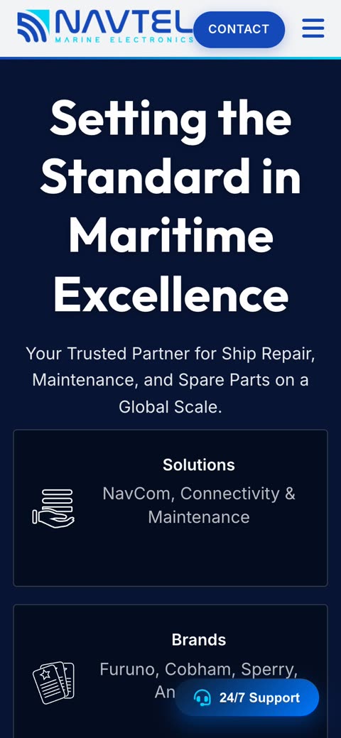 Navtel Marine mobil görünüm