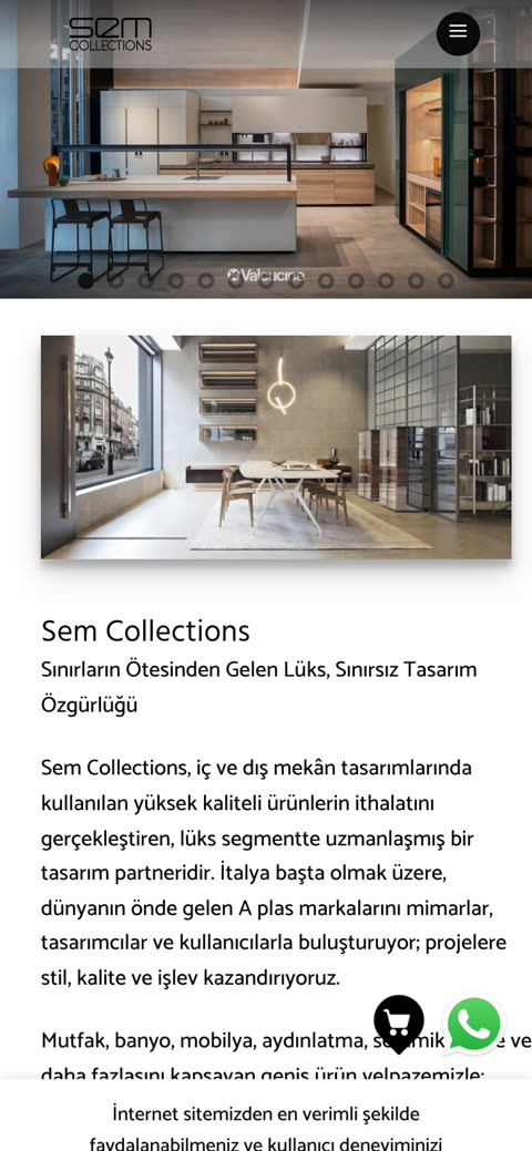 Sem Collections mobil görünüm
